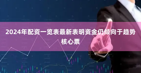 2024年配资一览表最新表明资金仍倾向于趋势核心票