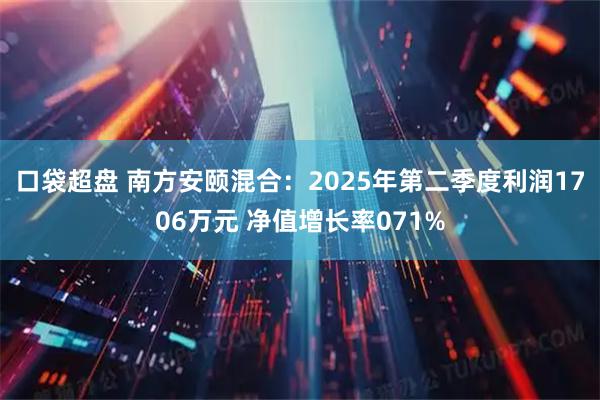 口袋超盘 南方安颐混合：2025年第二季度利润1706万元 净值增长率071%
