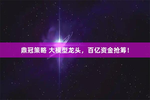 鼎冠策略 大模型龙头,百亿资金抢筹!